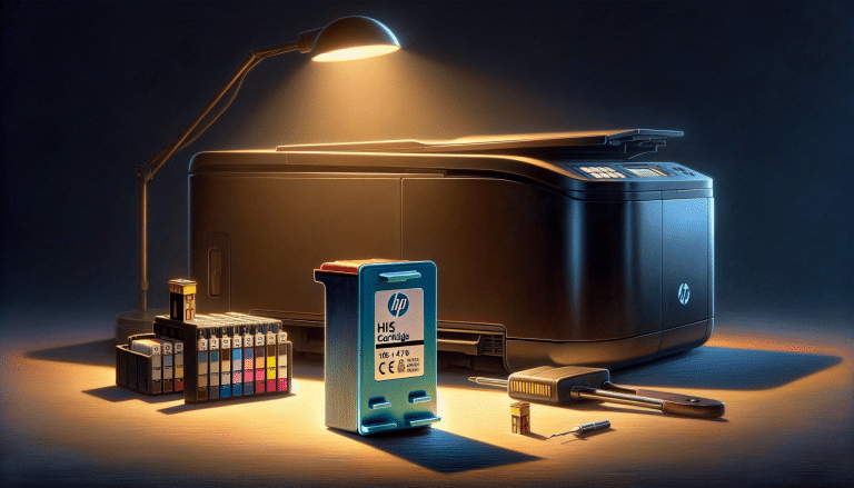 HP ink cartridge reset process and components displayed