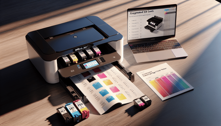 HP Officejet Pro 8600 printer with open ink cartridges