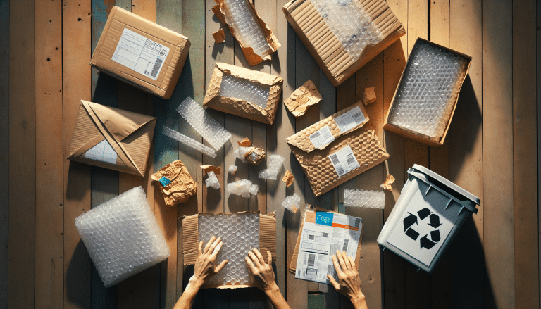 Repurposing old envelopes, promoting eco-friendly mailing practices.