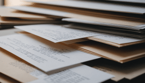 Gradient display of paper GSM in serene office