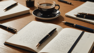 Choosing the perfect pen for creative inspiration.