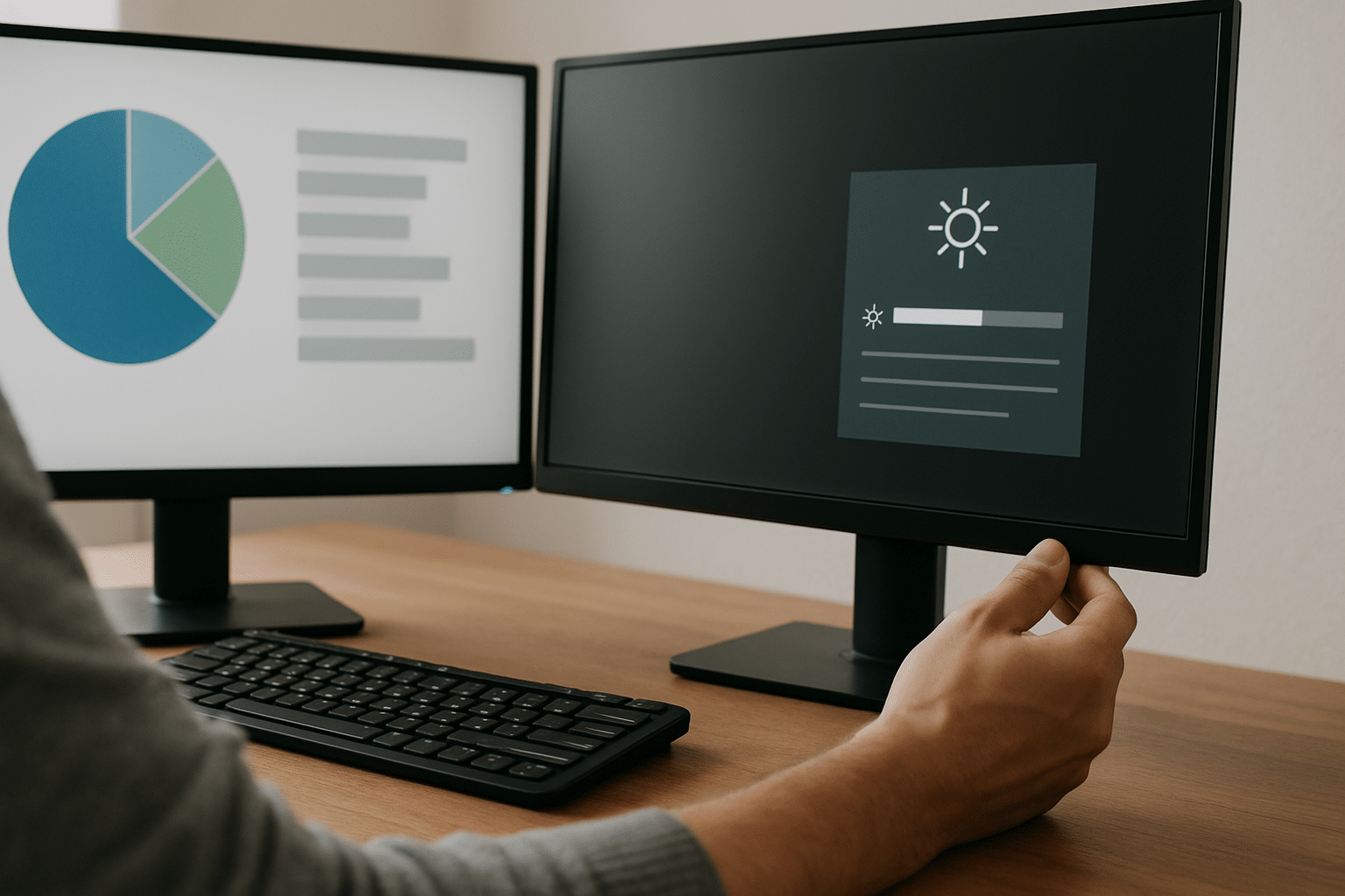 Enhancing productivity with dual monitor setup adjustments Image