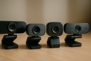 Diverse webcam models showcasing their unique features creatively