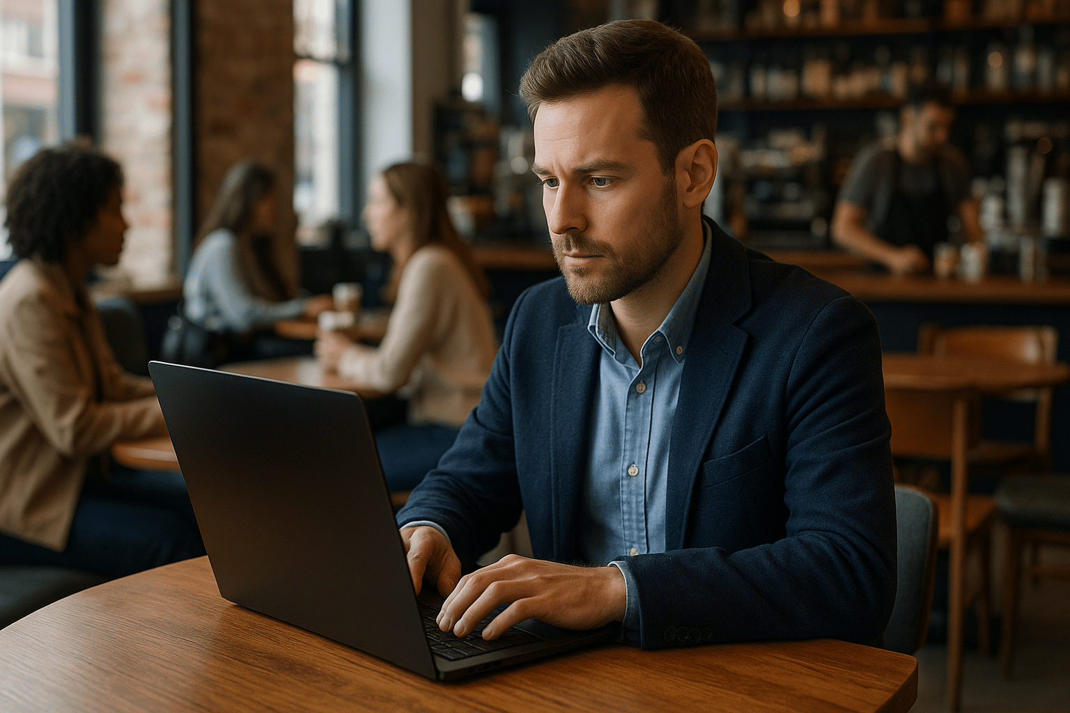 Ensuring privacy while working in a bustling caf