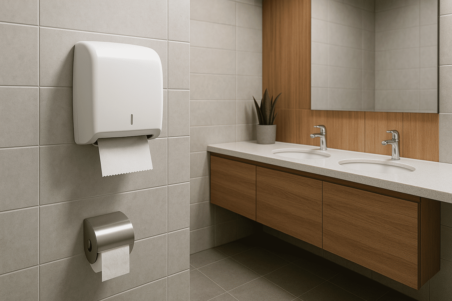 Zfold paper towels in a clean office restroom