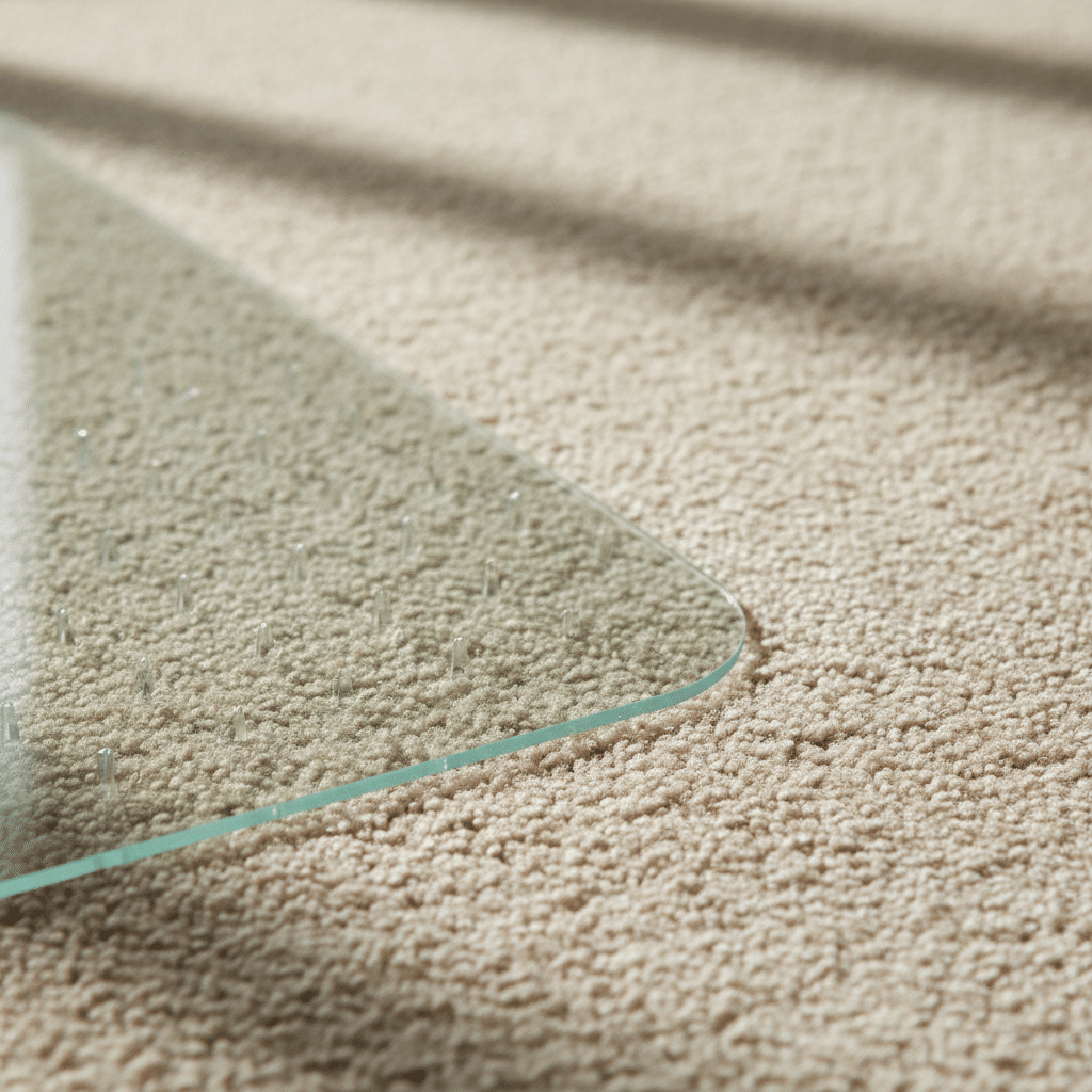 Chair mat texture and thickness on carpeted floor