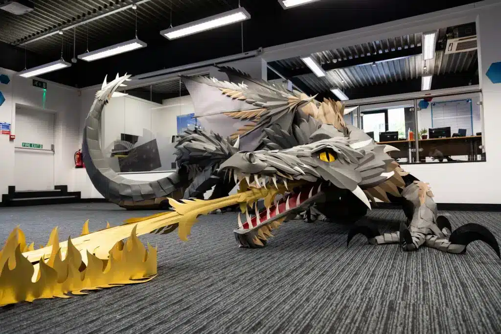 Making a Paper Office Dragon paper Dragon complete 1024x683