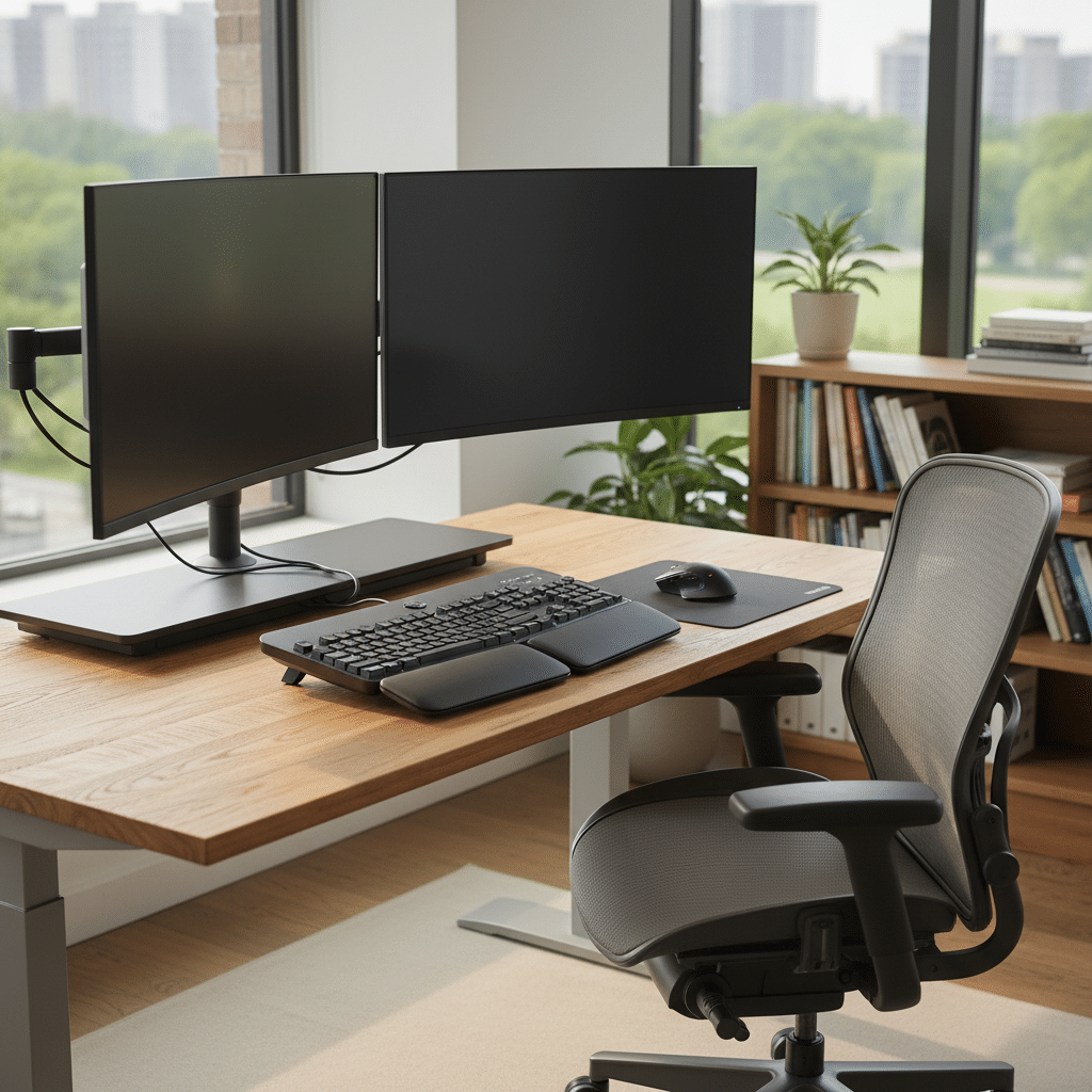 Ergonomic office setup for optimal comfort and productivity